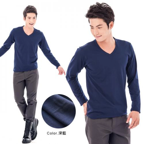 Taiwan made men's moisture absorbing and warm heating jacket V-neck style