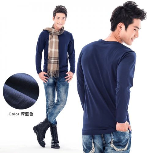 Taiwan made men's moisture absorbing and warm heating jacket - round neck style