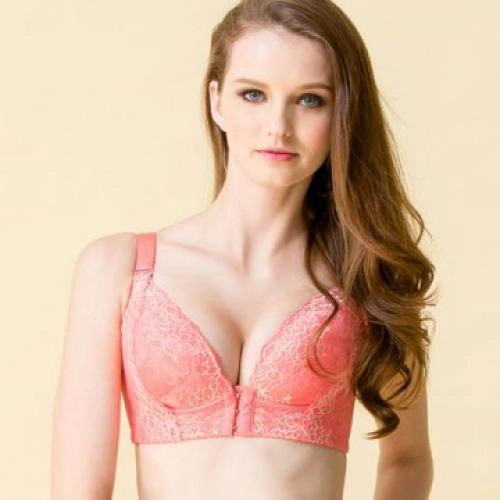 【 New Product Launch 】 3 sets of front buckle lace coffee yarn underwear without steel ring