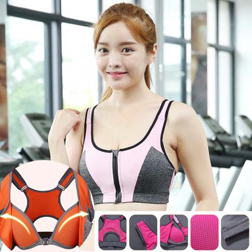 Latest edge wrapped professional high-strength gathering shock-absorbing bra without steel ring inner cup sports bra