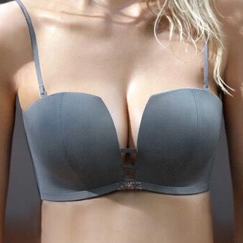 Strapless with two shoulder straps for multiple wearing styles, deep V-slip underwear