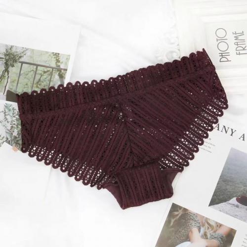 Beautiful and sexy hollow lace deep V thin cup without steel ring wide shoulder strap underwear - Comes with pants as a bonus