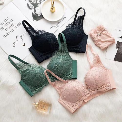 Simple and lightweight baby cotton breathable deep V no steel ring lace underwear