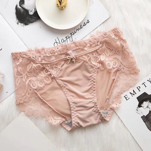 Simple and lightweight baby cotton breathable deep V no steel ring lace underwear