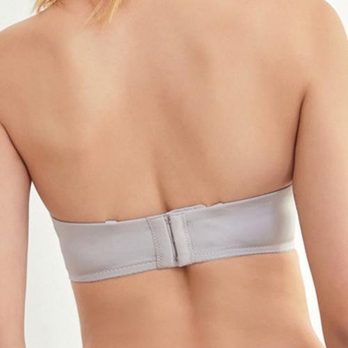 Simple pearl fabric one-piece gathered strapless half cup underwear