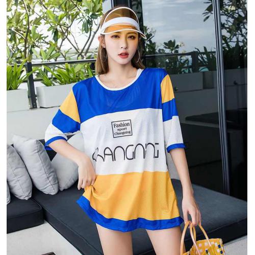 YY88043 striped sports swimsuit three piece set