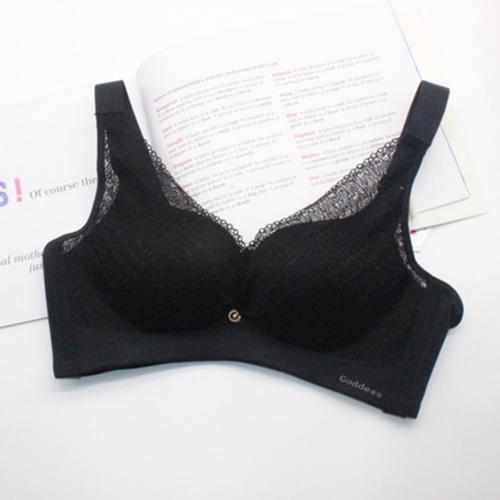 Soft baby cotton deep V gathered seamless collection, no empty cup, lace without steel ring underwear (RGL01821)