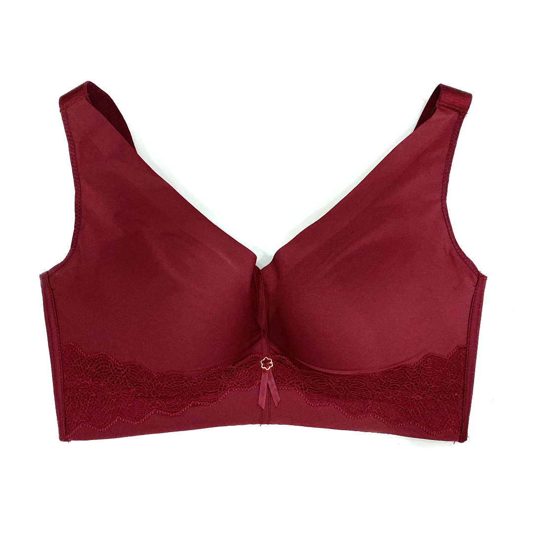 French elegant three-dimensional hollow out small lace thin style C cup without steel ring and magnetic adjustment type breast bra