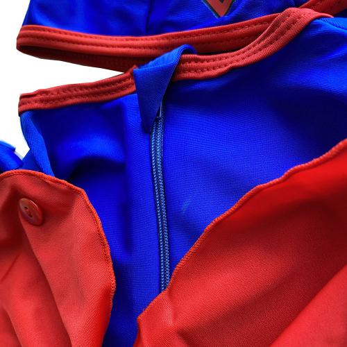 Boy Superman style one-piece sunscreen short sleeved swimsuit with swim cap