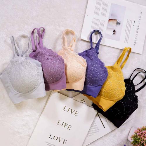 Relax Bra Crystal Lace Strap without Steel Rim Sleep Casual Underwear