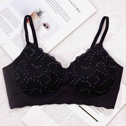 Relax Bra Crystal Lace Strap without Steel Rim Sleep Casual Underwear