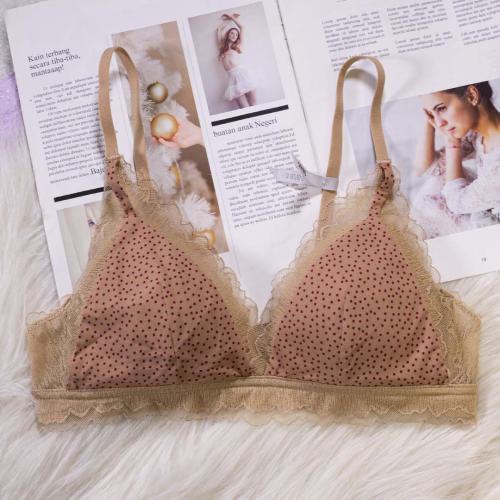 French sexy lace small dot triangular cup thin collection seamless underwear