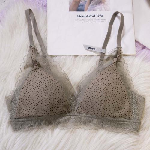 French sexy lace small dot triangular cup thin collection seamless underwear