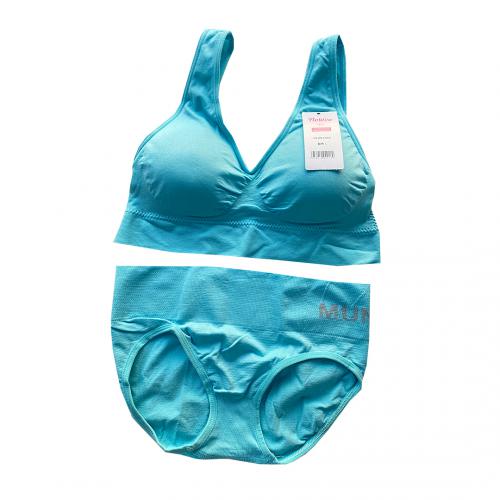 Elastic cotton seamless steel ring sports type shockproof deep V underwear set in 5 colors