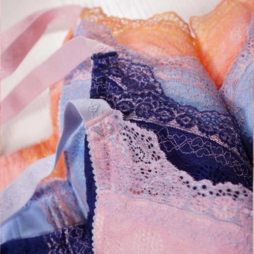 【 C-G Large Size 】 Bobo Memory Steel Rim Wrapped Lace Underwear Purple Orange Blue