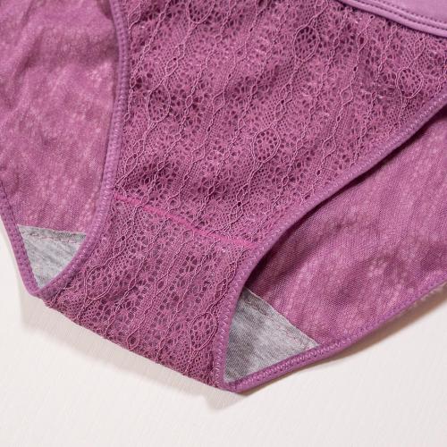 Retro Deep V Four Corner Cup Small Chest Thickened and Comfortable without Steel Circles Lace Underwear Matching Pants
