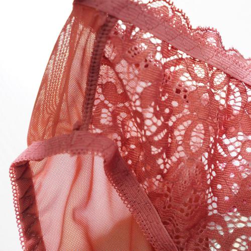 Deep V sexy lace hem, thin and comfortable to gather, with adjustable back and matching underwear pants