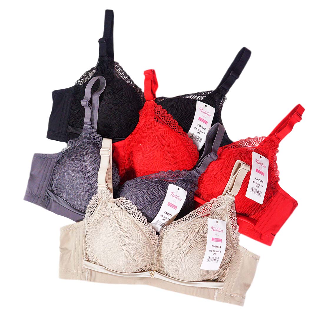 Comfortable baby cotton delicate chicken heart V-shaped decoration sexy lace cup face anti breast underwear