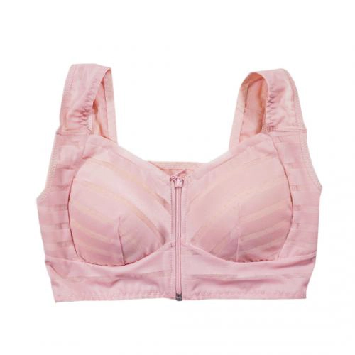 Front zipper without steel ring, breathable large size sleep sports bra