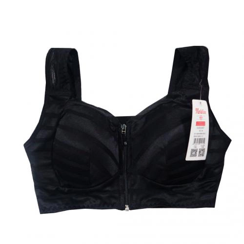Front zipper without steel ring, breathable large size sleep sports bra
