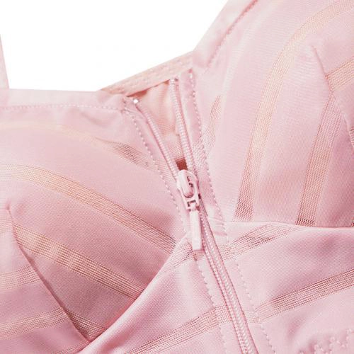 Front zipper without steel ring, breathable large size sleep sports bra