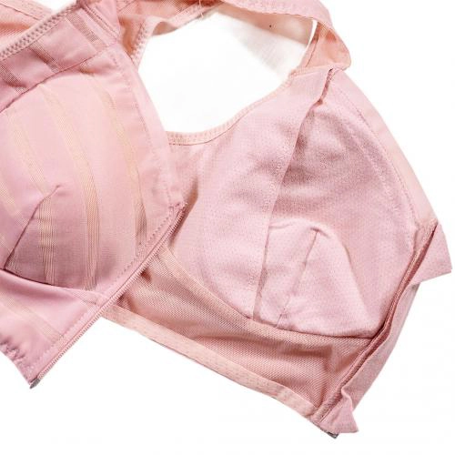 Front zipper without steel ring, breathable large size sleep sports bra