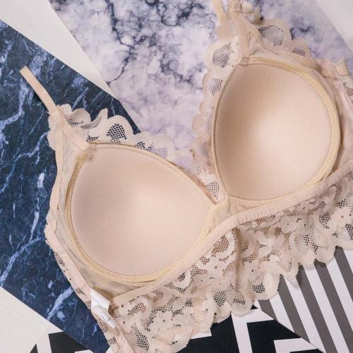 French sexy three-dimensional fixed cup without steel ring underwear