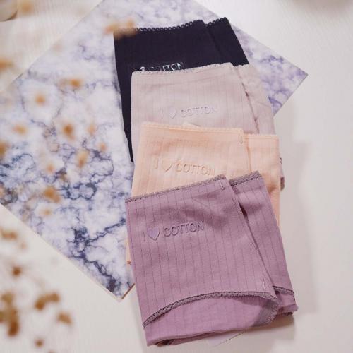 100% cotton antibacterial and traceless mid waist, hip lifting, skin friendly, breathable threaded underwear