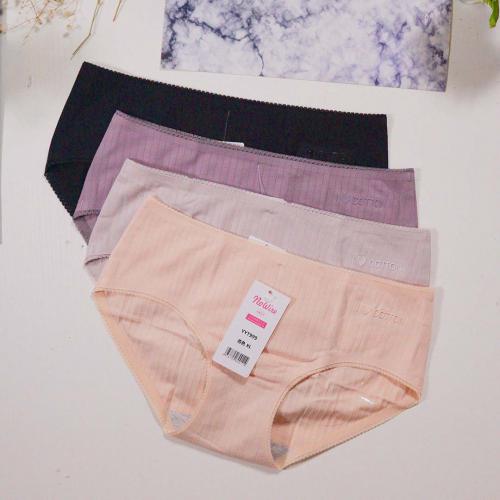 100% cotton antibacterial and traceless mid waist, hip lifting, skin friendly, breathable threaded underwear