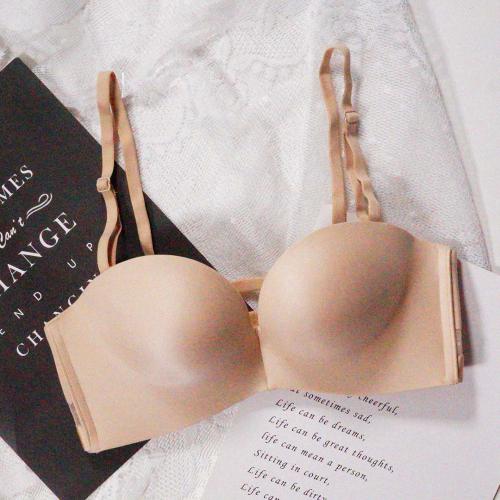 Small chest sexy seamless strapless anti slip invisible fashion gathering underwear