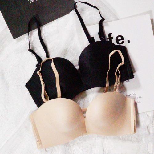 Small chest sexy seamless strapless anti slip invisible fashion gathering underwear