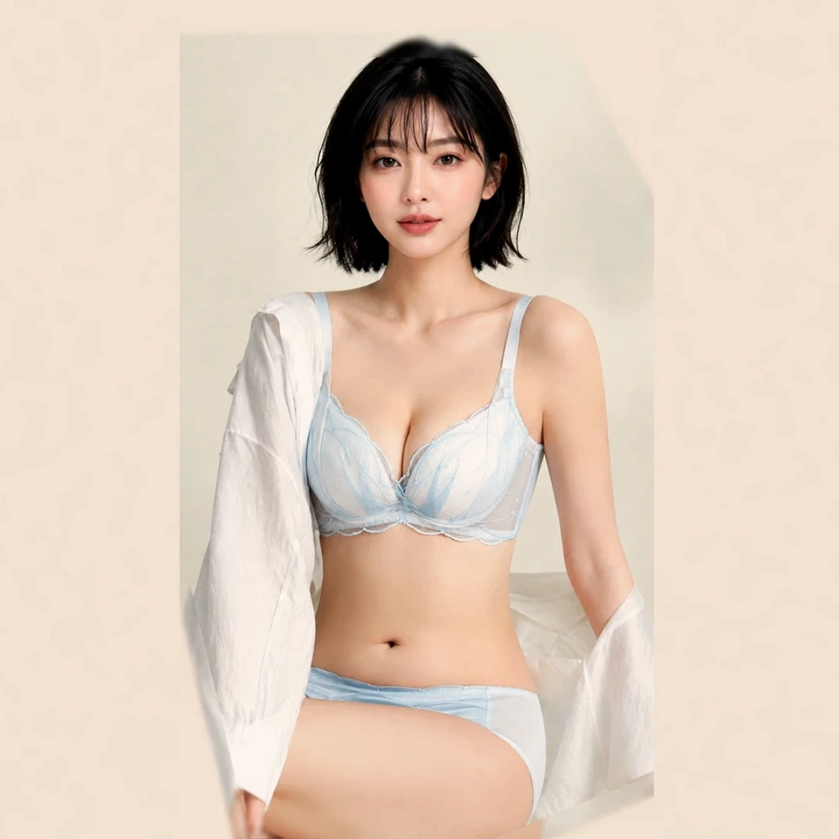 晨光柔和蕾絲軟鋼圈調整型內衣 - 鋼圈